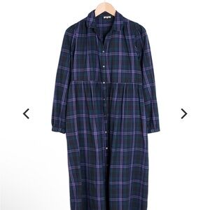 Bellerose Plaid Long Sleeve Maxi Dress